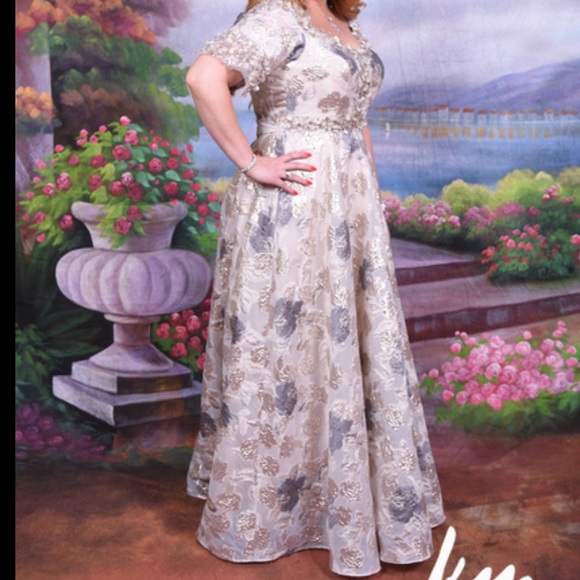 Terani Couture Floral Evening Dress Custom Altered Size 16 - Picture 4 of 16